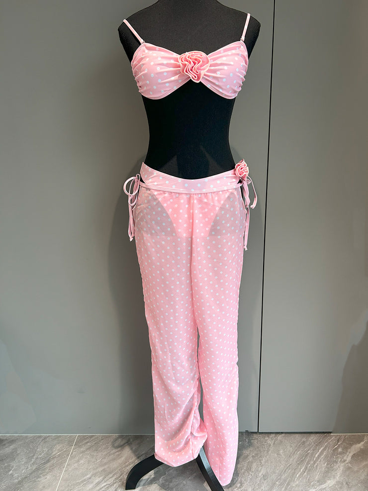 Three Piece Bikini Sexy Sets pant with side ties Swimsuit Women