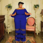 Gorgeous Bold Jumpsuit with Butterfly Sleeves in Plus Size for Women