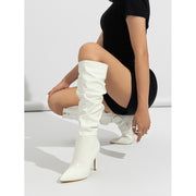 Women Sexy High Heel  Stiletto Boots with Zipper Patent Leather Glossy High Leg Boots