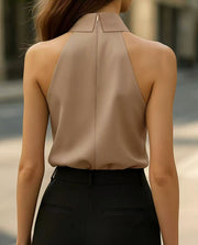 Halter Mock Necktie Halter Blouse for Women