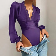 Bodysuit: Women's Lingerie Style  with long sleeve