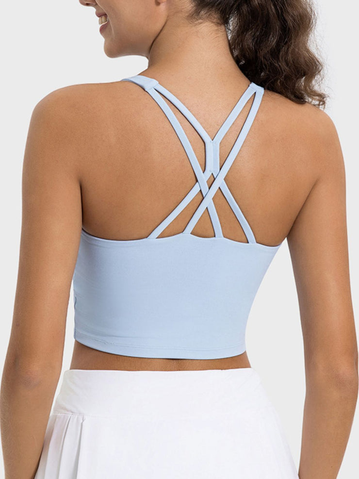 Millennia Crisscross Round Neck Active Tank