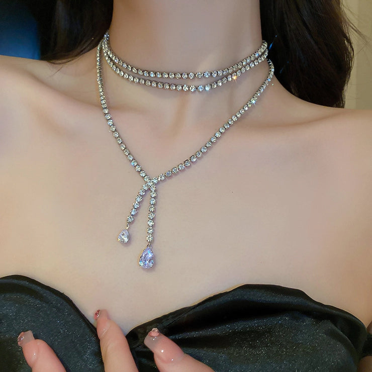 Elegant Style rhinestones women's choker