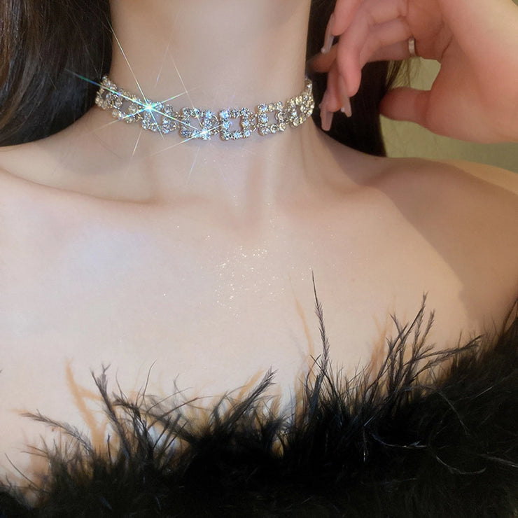 Elegant Style rhinestones women's choker