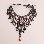 Lace inlay rhinestones women's choker