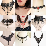 Lace inlay rhinestones women's choker