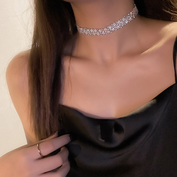 Elegant Style rhinestones women's choker