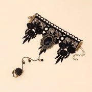 retro palace gothic lolita dark lace bracelet