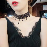 Lace inlay rhinestones women's choker