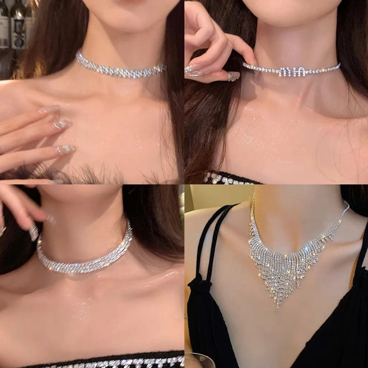 Elegant Style rhinestones women's choker