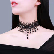 Lace inlay rhinestones women's choker