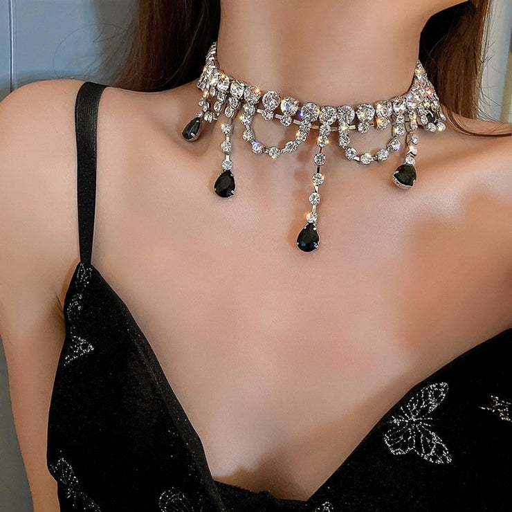 Elegant Style rhinestones women's choker