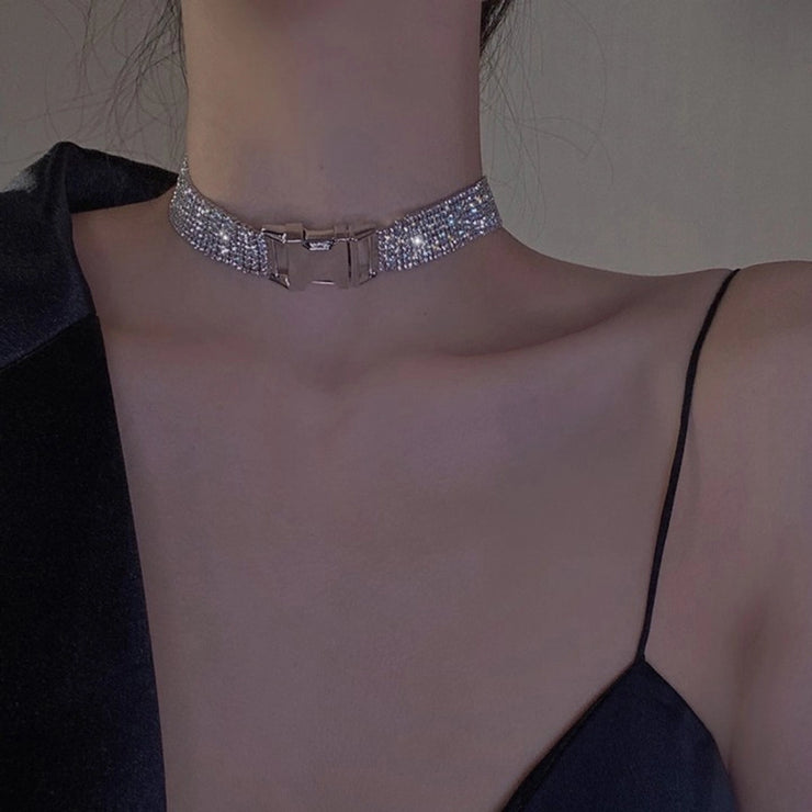 Elegant Style rhinestones women's choker