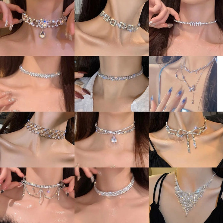 Elegant Style rhinestones women's choker