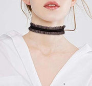 Lace inlay rhinestones women's choker