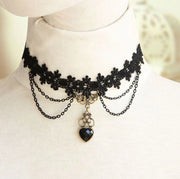 Lace inlay rhinestones women's choker