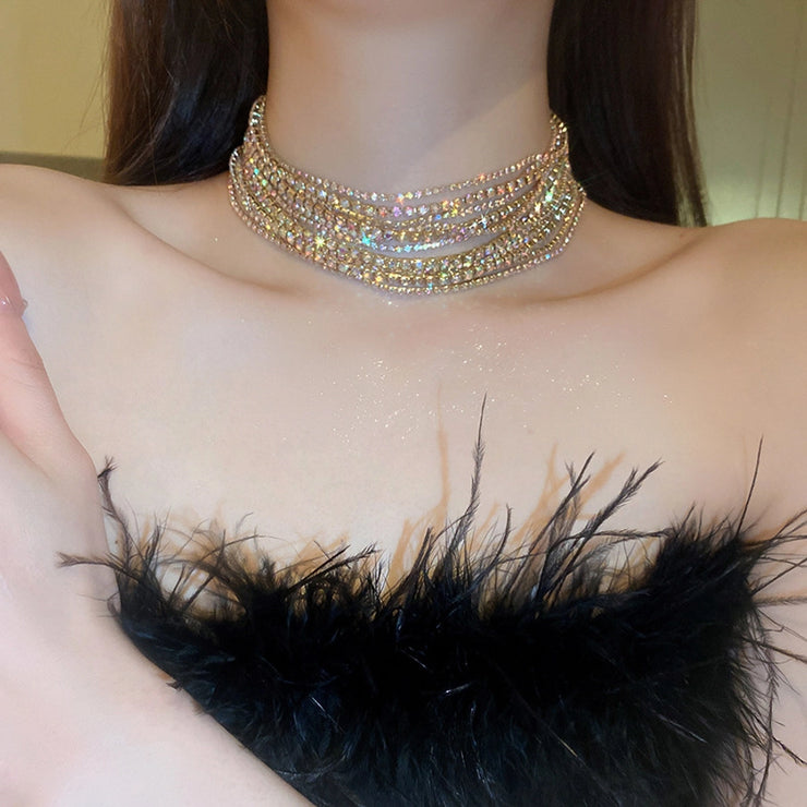 Elegant Style rhinestones women's choker