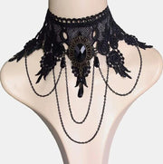 Lace inlay rhinestones women's choker