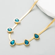 fashion geometric water droplets/ rhinestones stainless necklaces