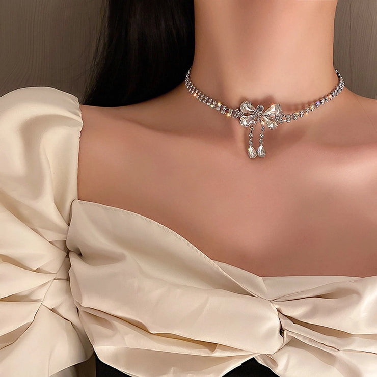 Elegant Style rhinestones women's choker