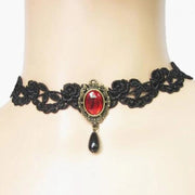 Lace inlay rhinestones women's choker