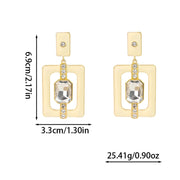 Retro Simple Style Elegant Geometric Artificial Crystal Drop Earrings