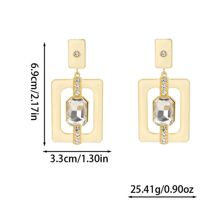 Retro Simple Style Elegant Geometric Artificial Crystal Drop Earrings