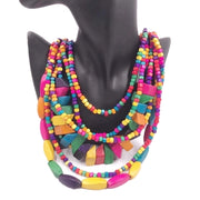 Retro Ethnic Style beaded colorful women's long necklace