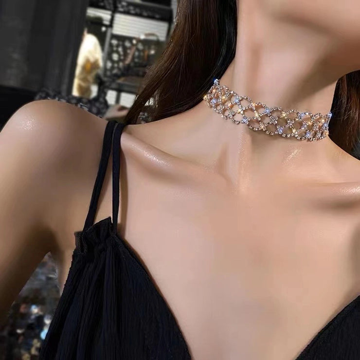 Elegant Style rhinestones women's choker