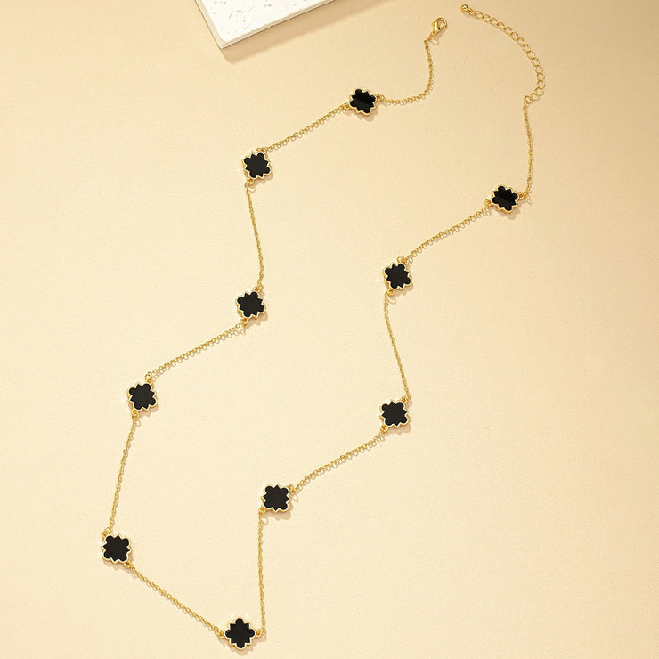 Modern style geometric long necklace