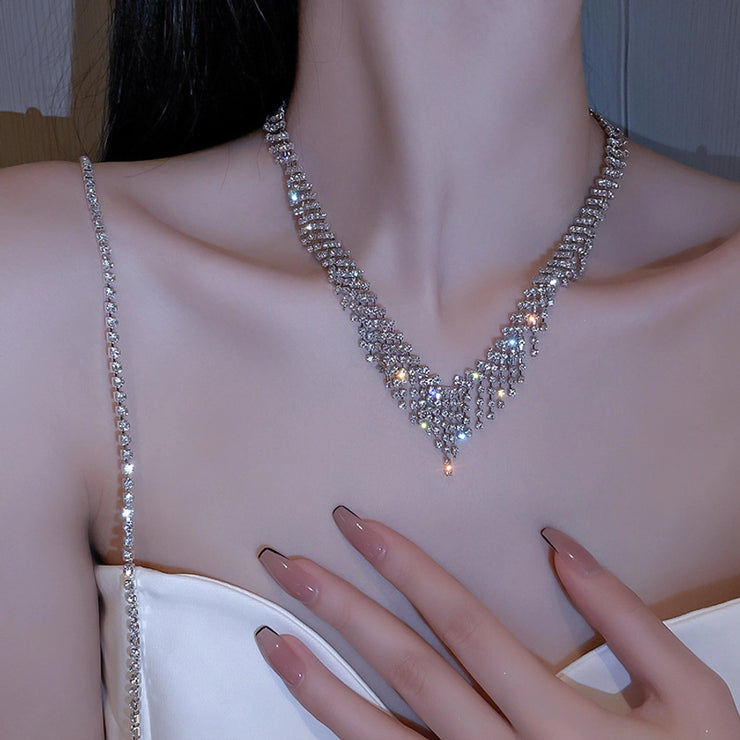 Elegant Style rhinestones women's choker