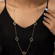 Modern style geometric long necklace