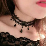 Lace inlay rhinestones women's choker