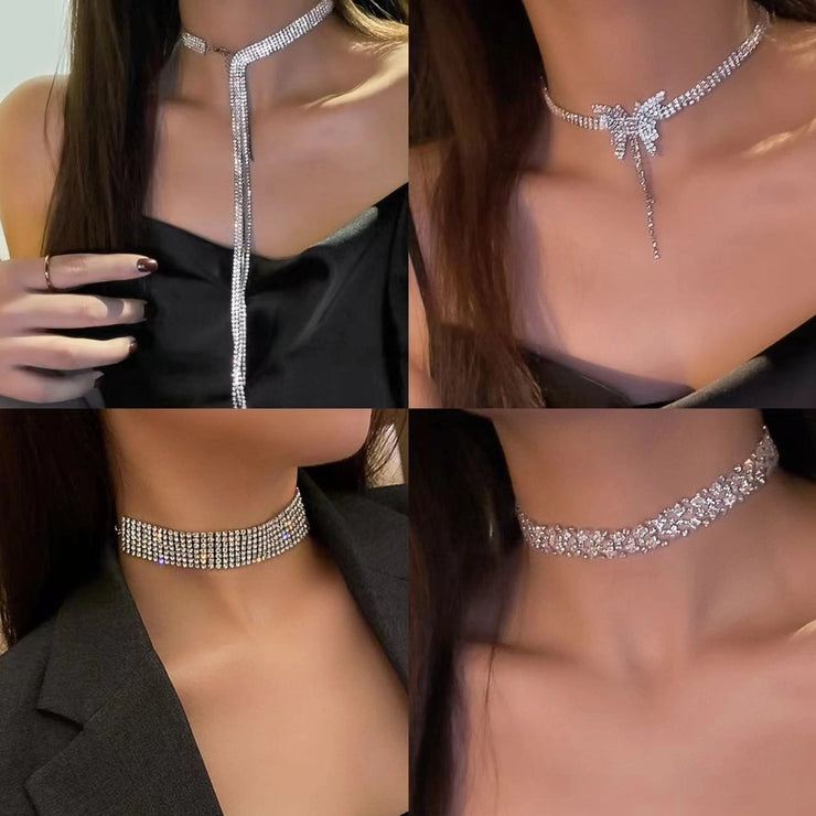 Elegant Style rhinestones women's choker