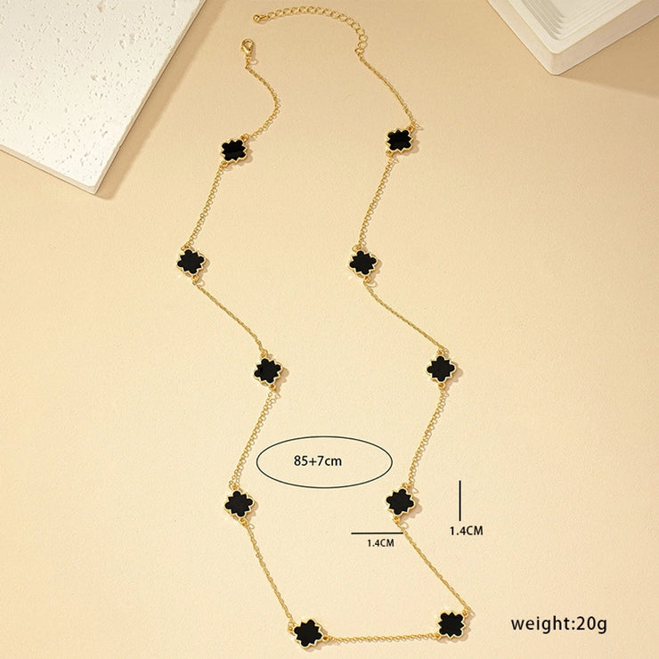 Modern style geometric long necklace