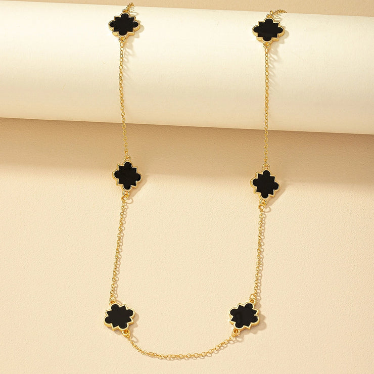 Modern style geometric long necklace