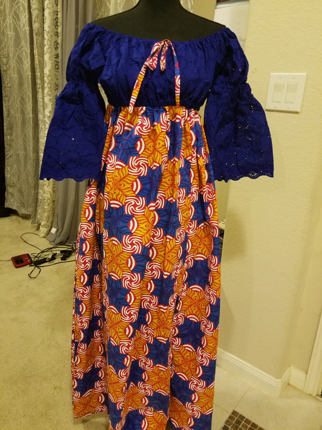 Ankara-Stone Lace Dress Long – ENUBEE