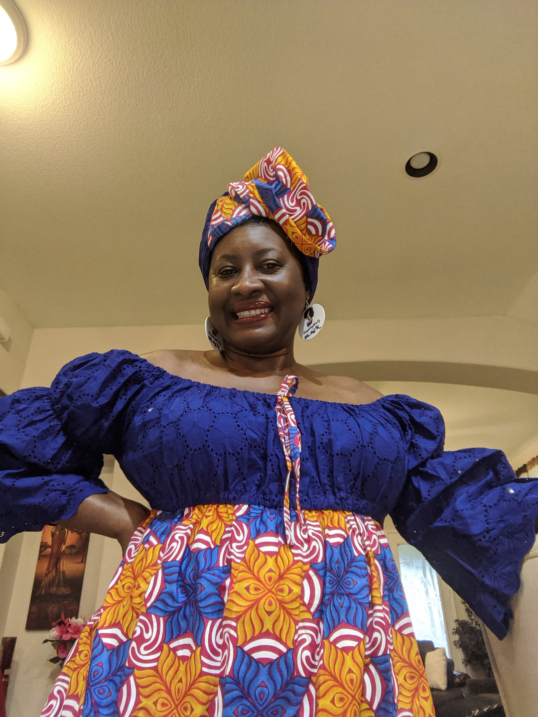 Ankara-Stone Lace Dress Long – ENUBEE