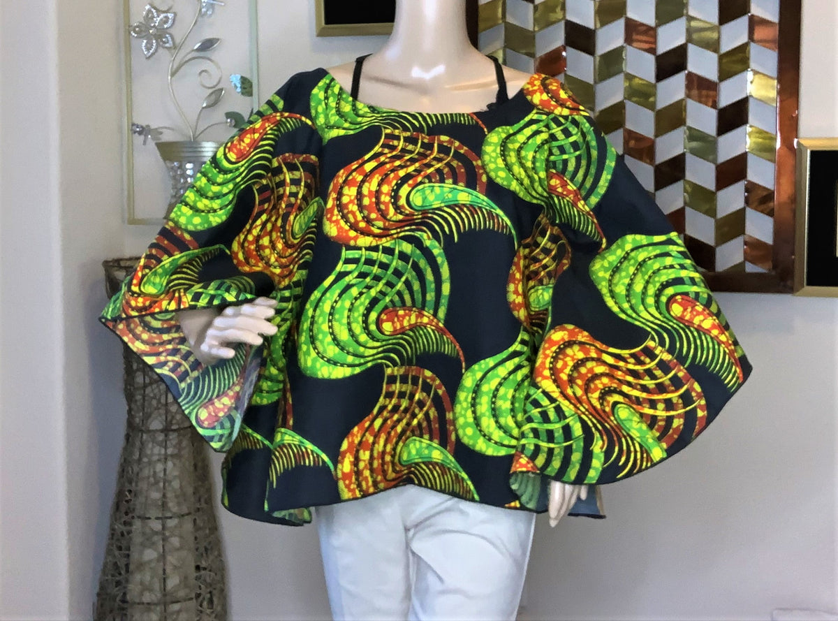 African Style: Butterfly Crop Top (one-size fits up to16 US)