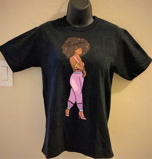 Enubee Black Woman T Shirts- (short sleeve Black)