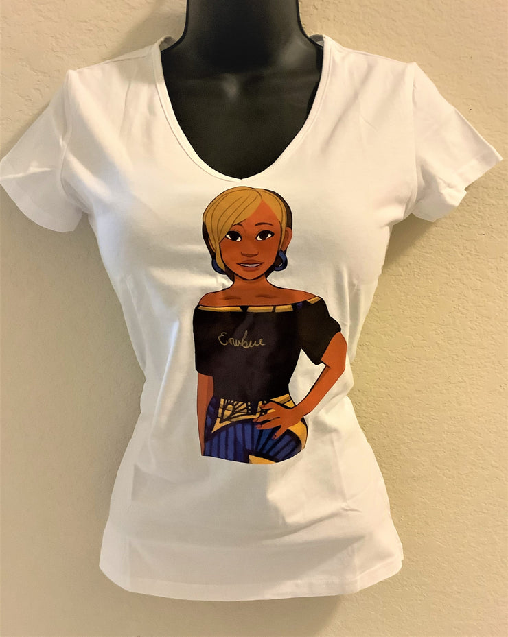 Enubee Lady T Shirts- (short sleeve White)