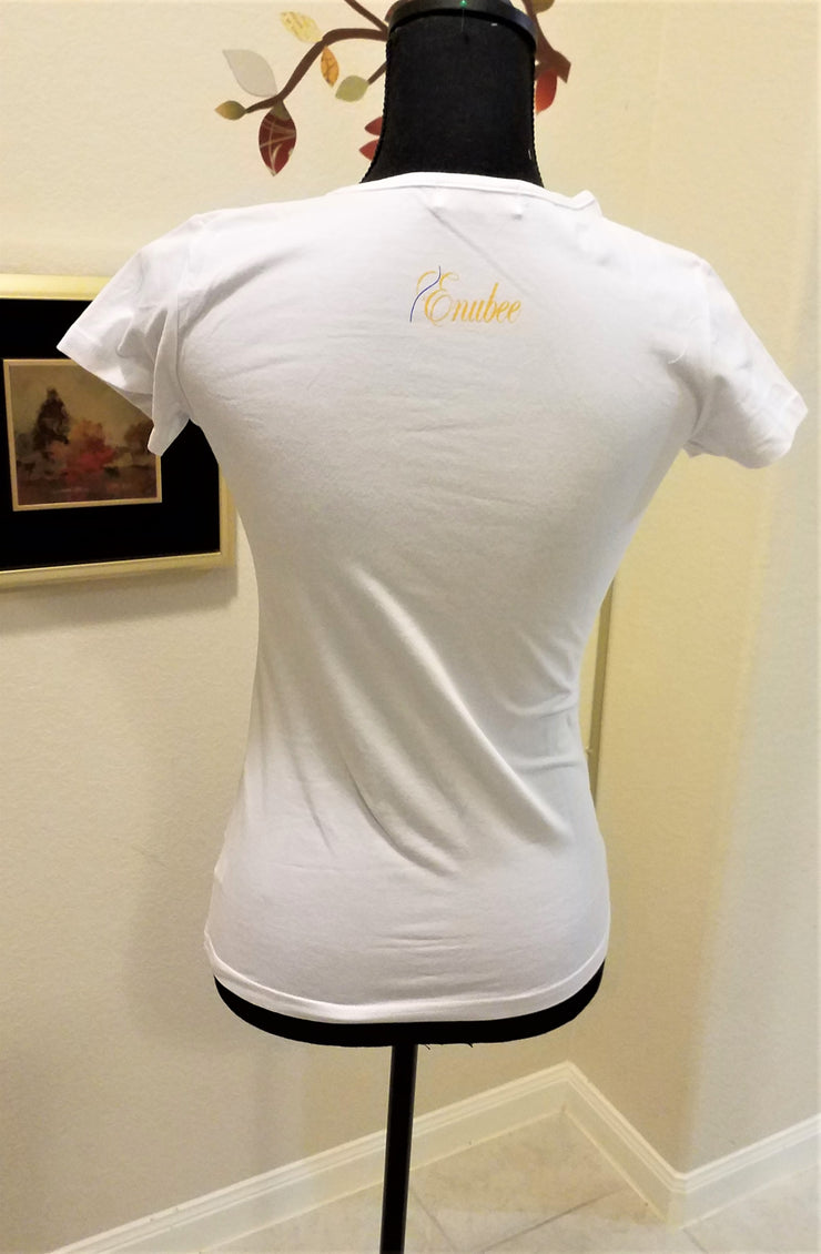 Enubee Rhinestone design T Shirts- (short sleeve White) - ENUBEE
