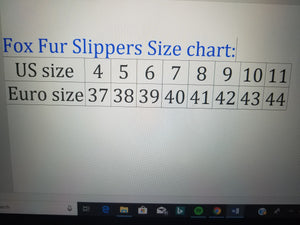 100% Fox Fur Slippers Blue - ENUBEE