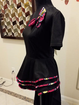 Gorgeous Asymmetrical Blouse infused with African print fabric - ENUBEE