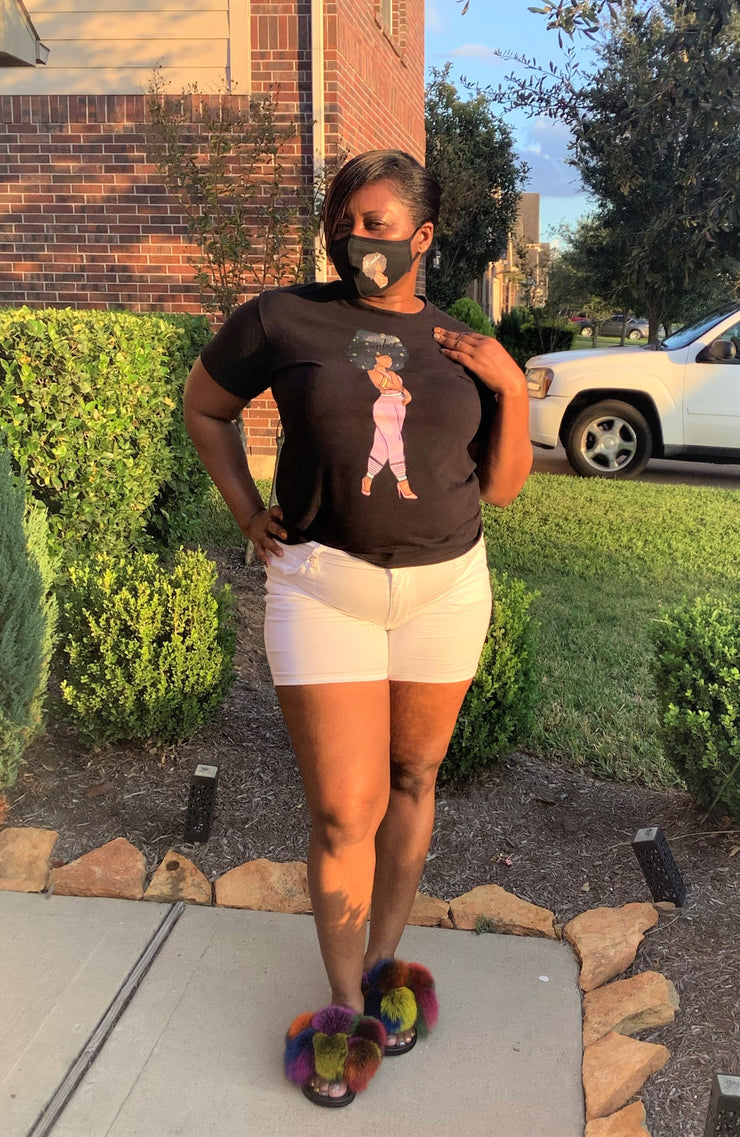 Enubee Black Woman T Shirts- (short sleeve Black)