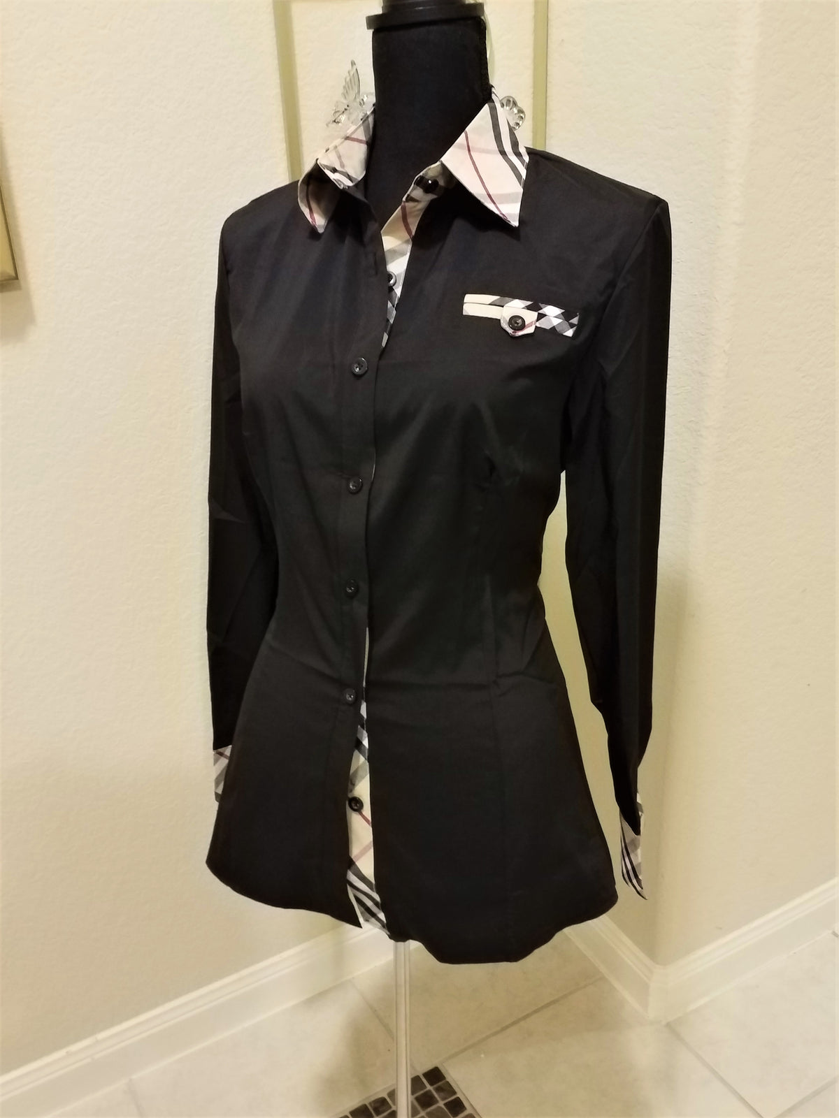 Ladies Long Sleeve Checkered Shirt - ENUBEE