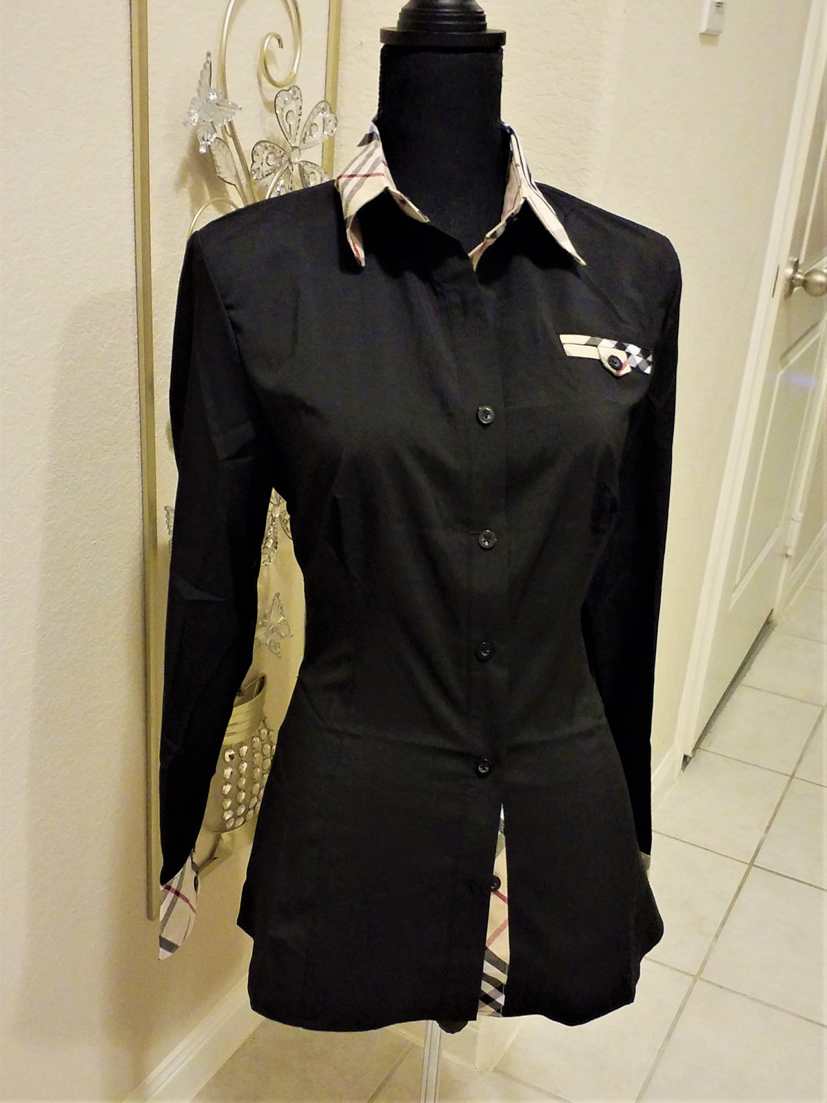 Ladies Long Sleeve Checkered Shirt - ENUBEE