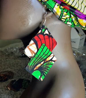 African Style Print Earrings- Multi