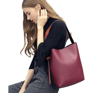 Multi Colored Large Ladies Handbag (Genuine Leather), accessories - ENUBEE