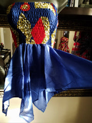 Strapless Smock African print design with sheer fabric - ENUBEE